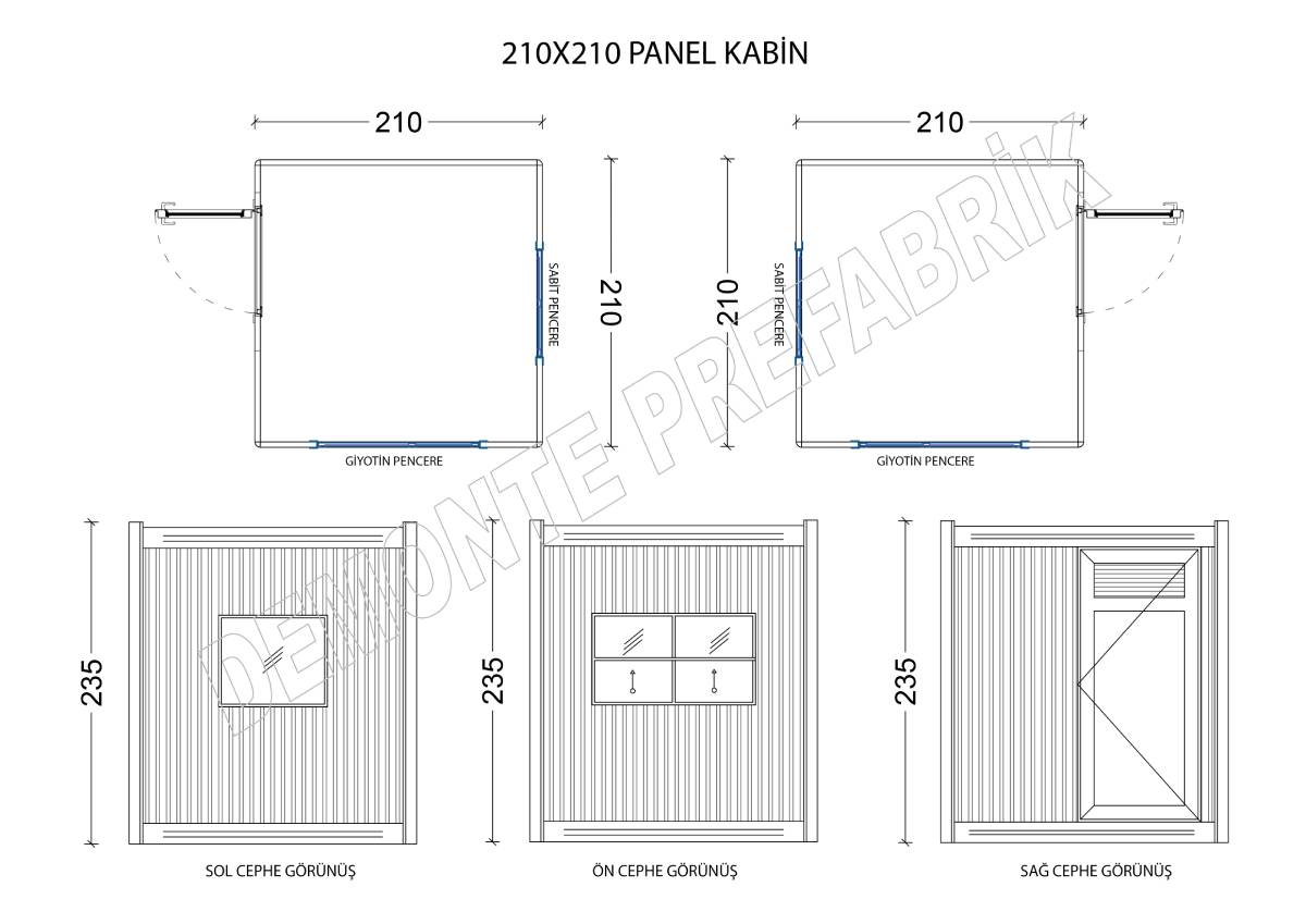 210x210 Panel Güvenlik Kabini