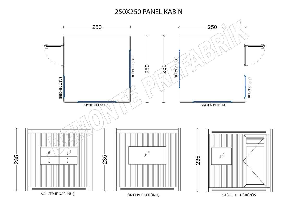 250x250 Panel Güvenlik Kabini