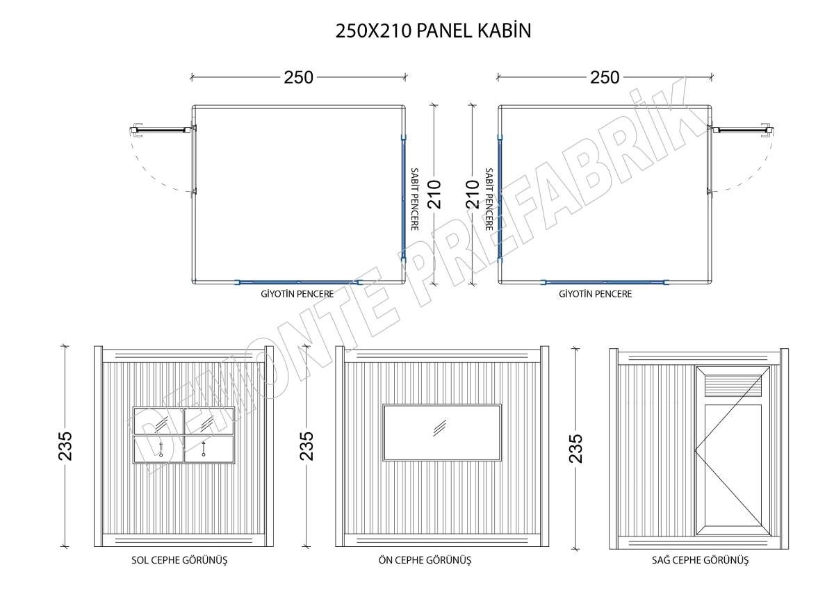 210x250 Panel Güvenlik Kabini