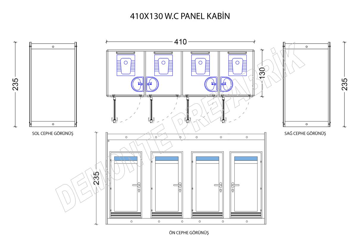 WC-Duş Kabini 410x130