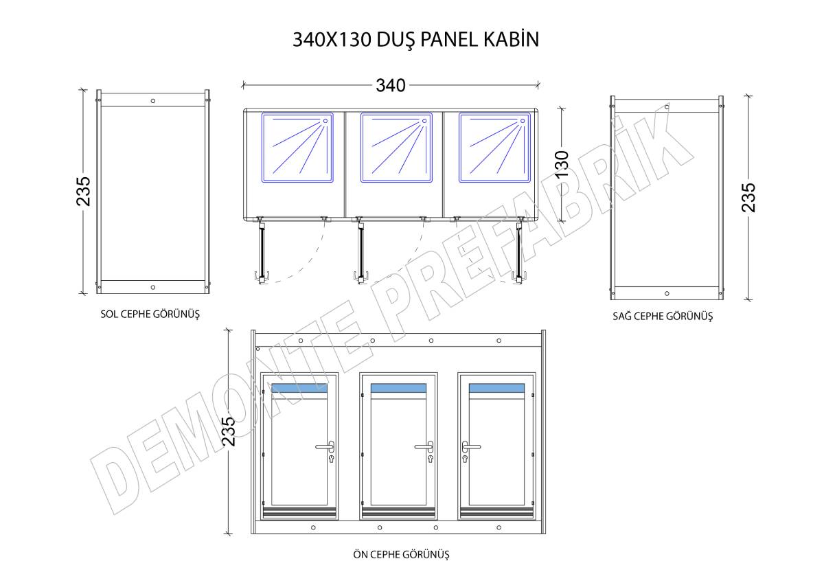 WC-Duş Kabini 340x130