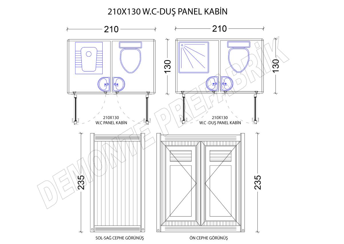 WC-Duş Kabini 210x130