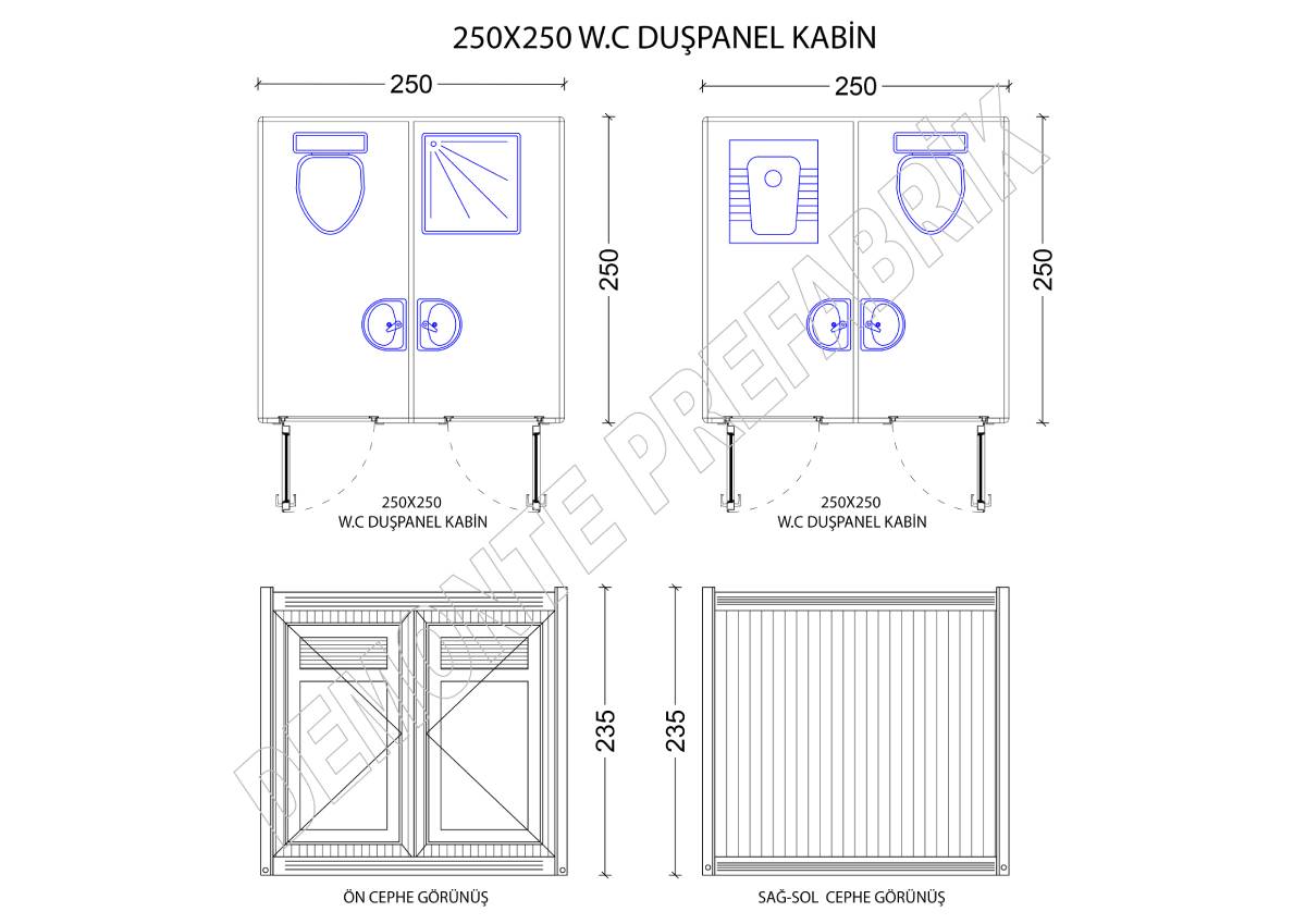 WC-Duş Kabini 250x250