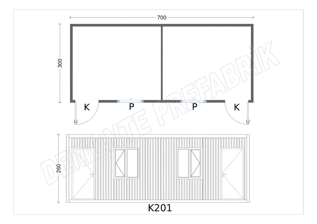 İki Odalı Boş Konteyner-K201