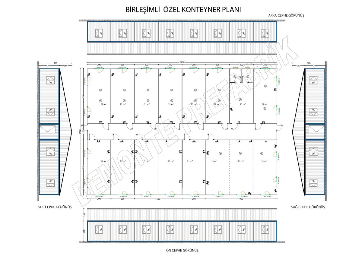 336 m2 Birleşimli Konteyner